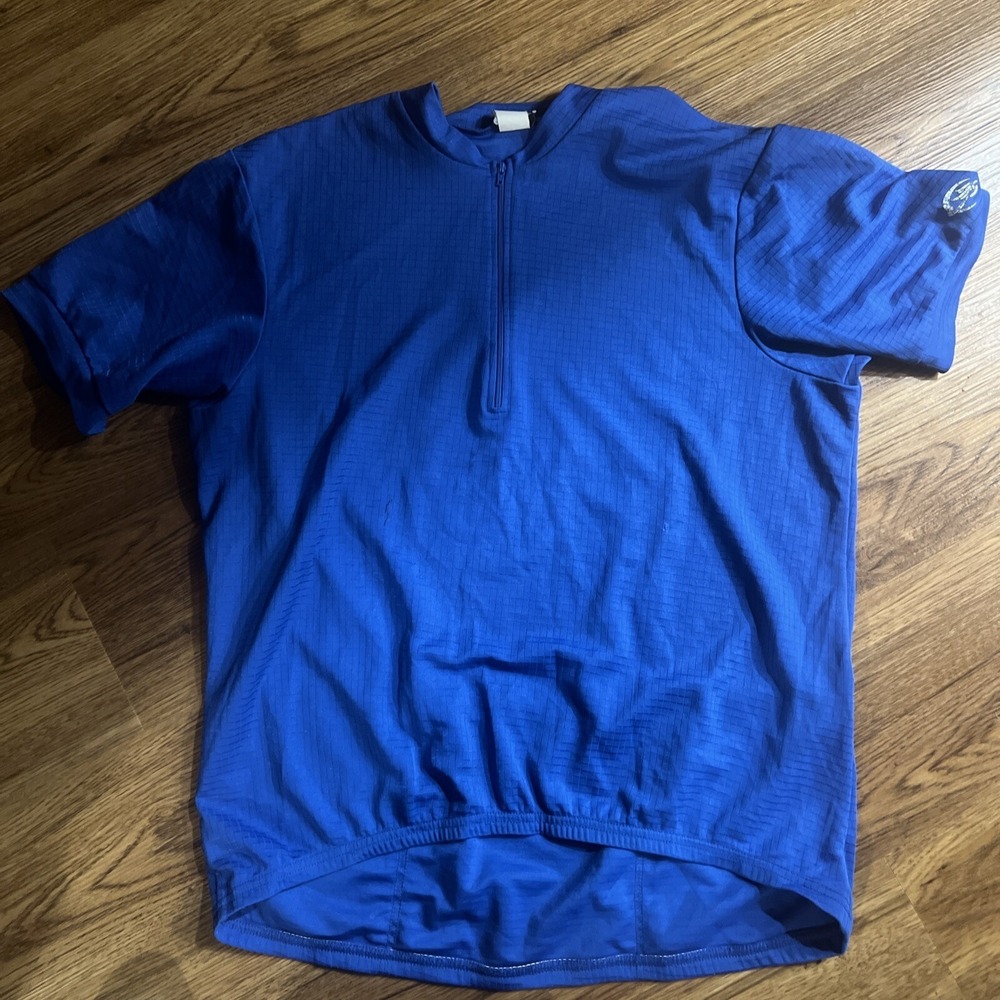 Canari Cycling Jersey Adult Size XL Blue 1/4 Zip Short Sleeve Pockets Polyester